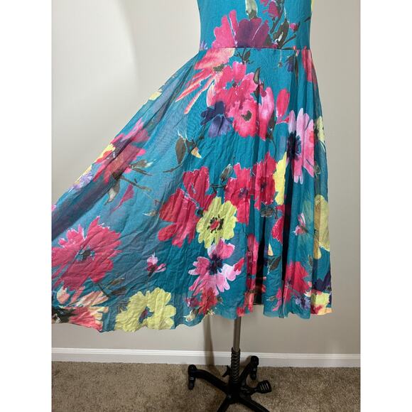 Anthropologie Weston Wear Quinby Dress Med Mesh Tulle Floral Coquette Open Back - Picture 5 of 16